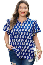 Rowyn Ruffle Short Sleeve PLUS Blouse