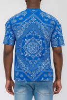 T-shirts Royal Blue Bandana Print Tshirt