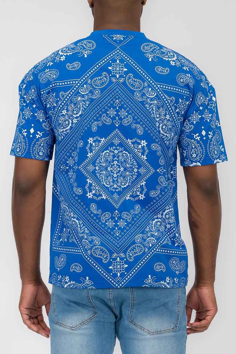 T-shirts Royal Blue Bandana Print Tshirt