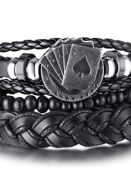 Men's Jewelry - Wristbands Royal Flush Poker Wristbands Braided Adjustable Strap Bracelets