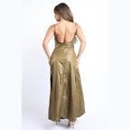 Ruched Cowl Neck Maxi Dress - VacationGrabs