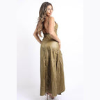 Ruched Cowl Neck Maxi Dress - VacationGrabs