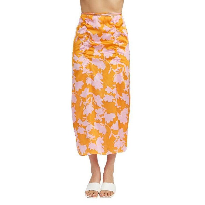 Ruched Maxi Skirt With Waist Drawstring - VacationGrabs