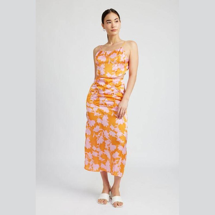 Ruched Maxi Skirt With Waist Drawstring - VacationGrabs