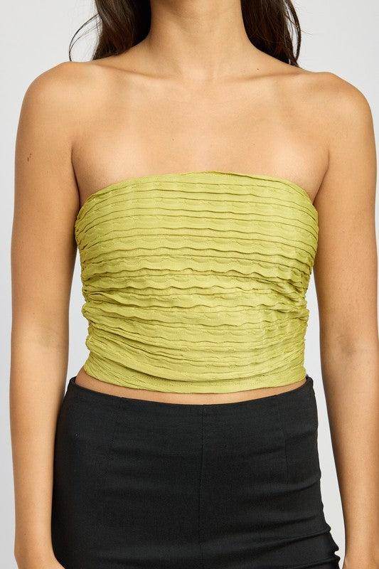 Ruched Tube Top - VacationGrabs