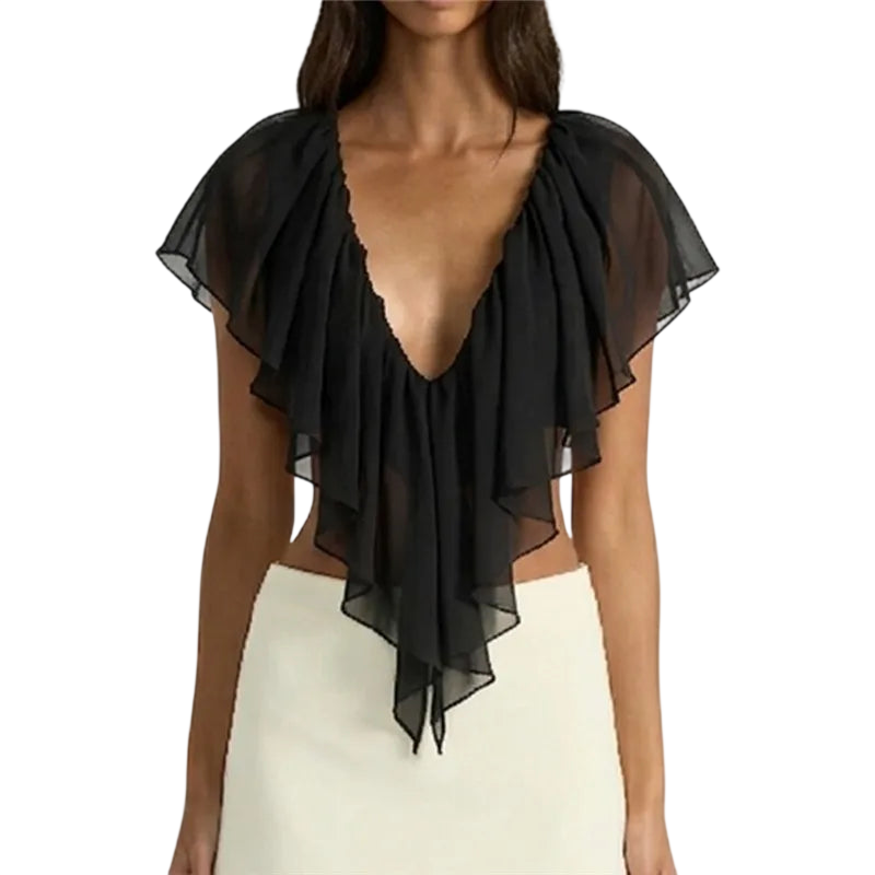 Ruffle Frill Blouse for Travel-Ready Outfits