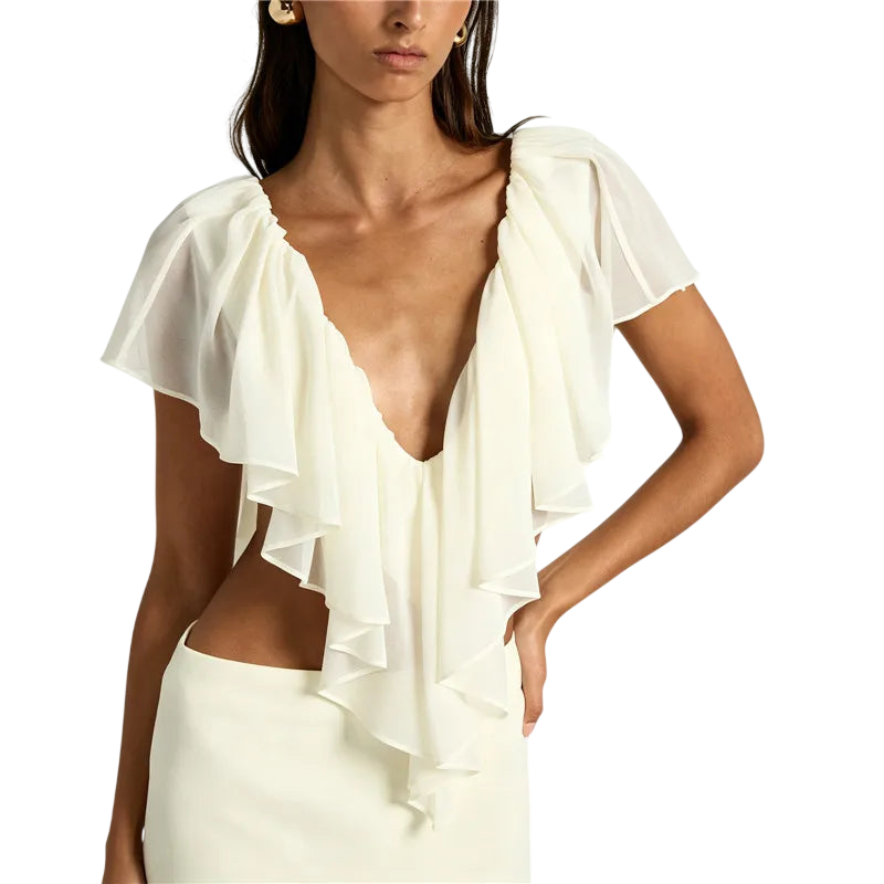 Ruffle Frill Blouse for Travel-Ready Outfits