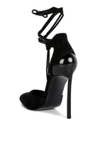 Women's Shoes - Sandals Rule Breaker Black Lace Up Stiletto Sandals