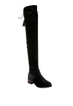 Rumple Velvet Over The Knee Clear Heel Boots