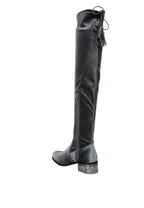 Rumple Velvet Over The Knee Clear Heel Boots