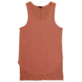 Rust tank top for men from VacationGrabs with a relaxed fit and rounded hem design