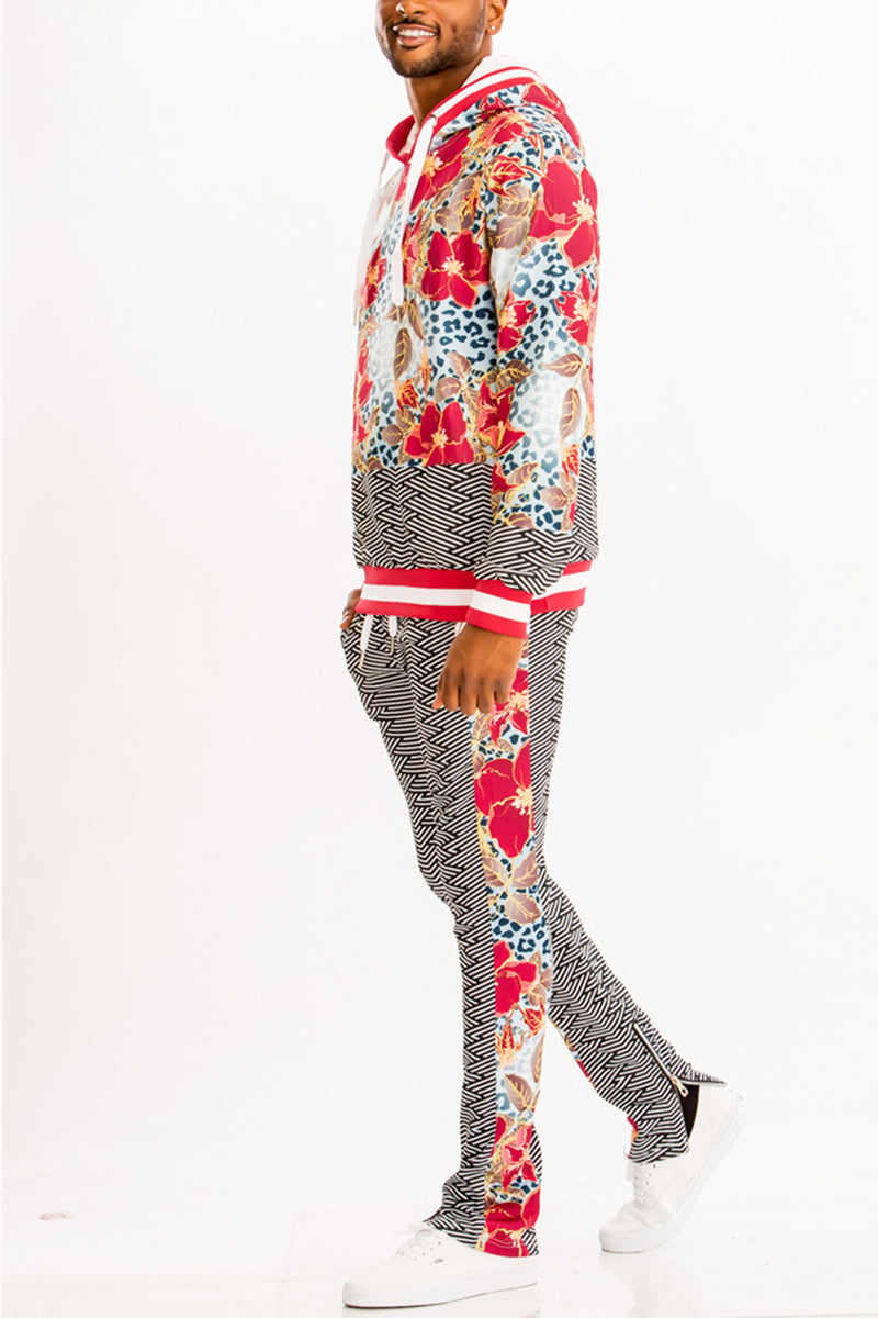 Print Track Set – Slim Fit Sweat Set with Ankle Zipper