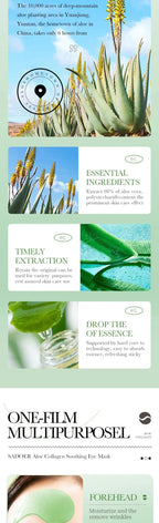 Aloe vera collagen eye mask for hydration and rejuvenation