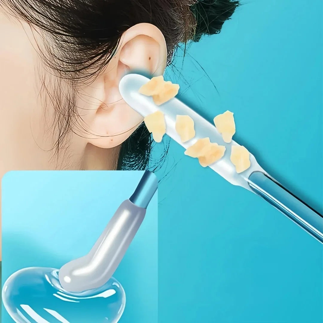 Safe ear wax removal tool in blue for gentle ear cleaning