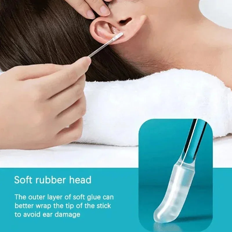 Safe ear wax removal tool with a soft rubber head for gentle cleaning