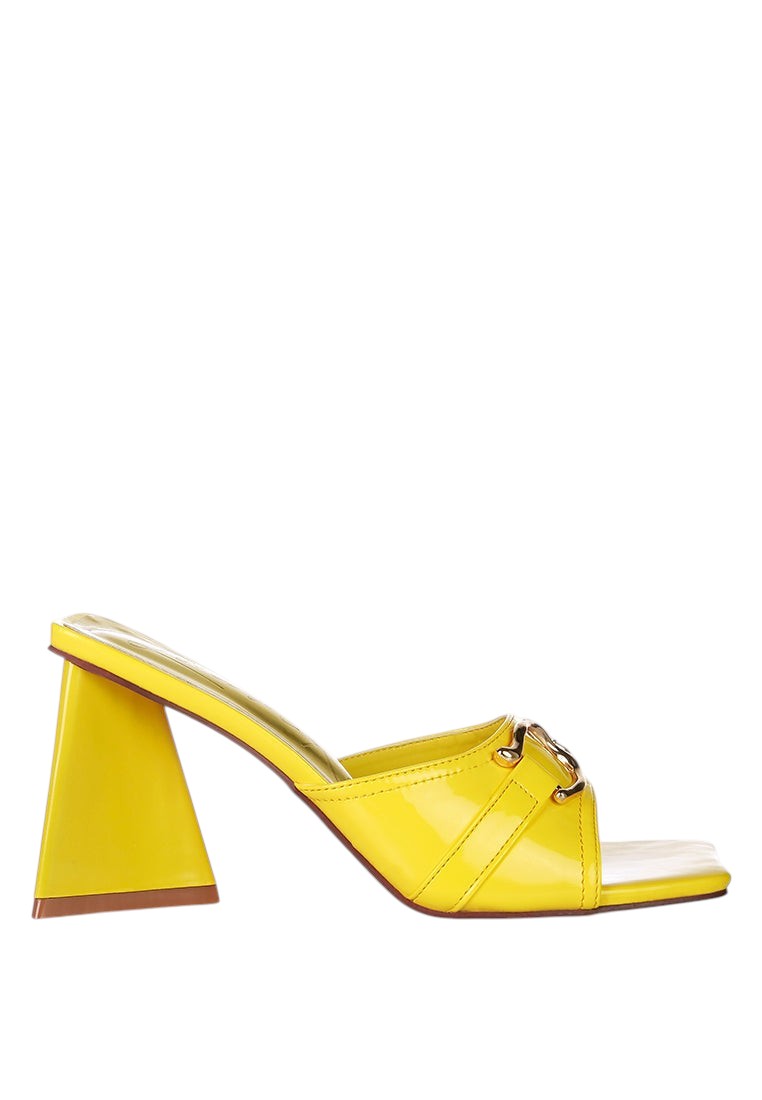 Salisbury Horsebit Buckle Triangular Block Heel Sandals