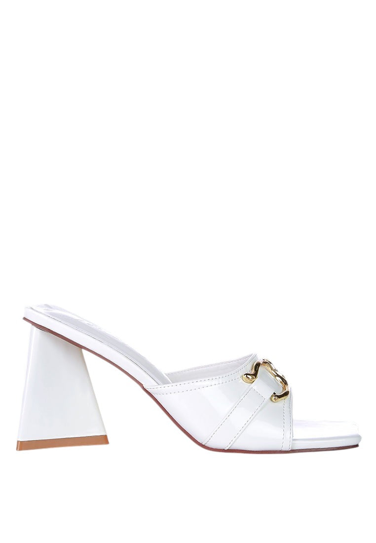 Salisbury Horsebit Buckle Triangular Block Heel Sandals