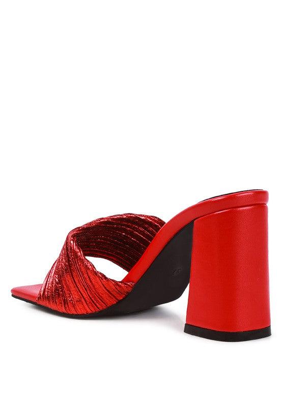 Women's Shoes - Heels Salty You Crinkled High Heeled Block Sandals