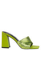 Salty You Crinkled Triangular Block Heel Sandals
