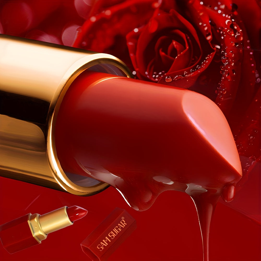 Luxury red lip gloss for glamorous occasions with a glossy finish