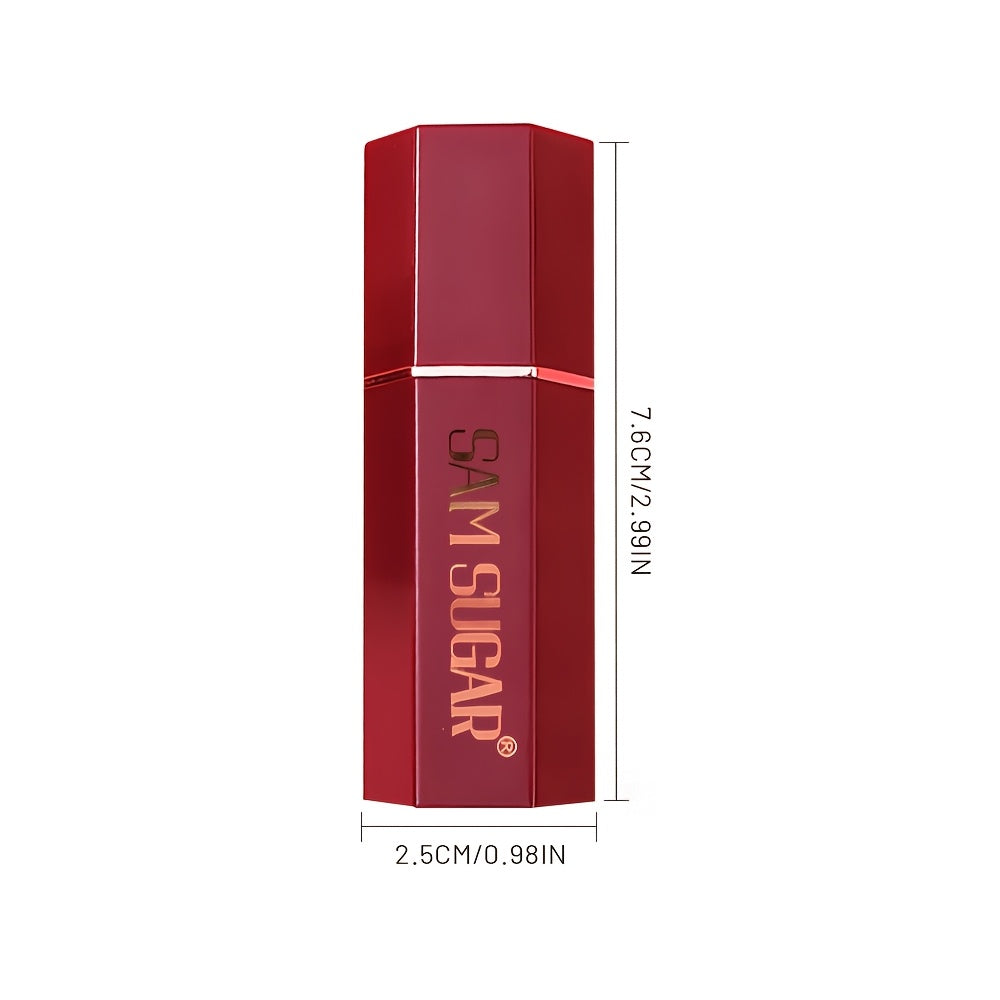Glossy red lip gloss in sleek tube for a vibrant finish