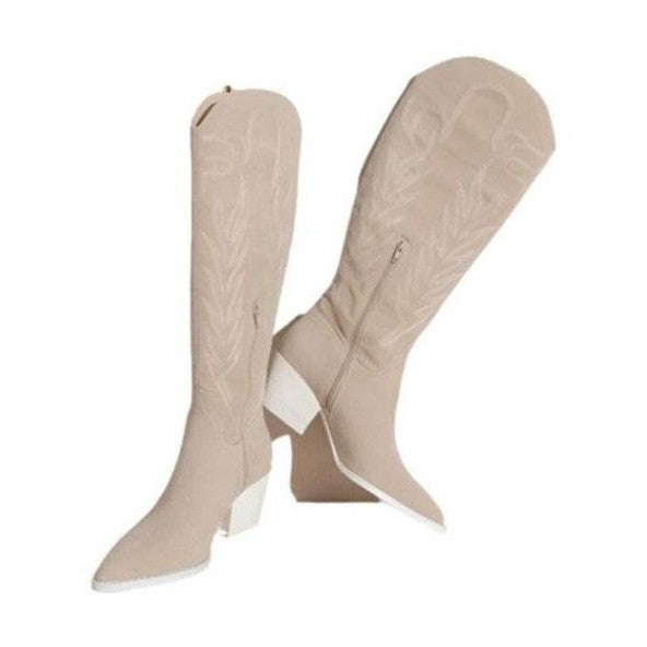 Samara-Embroidery Western Knee High Boots - VacationGrabs