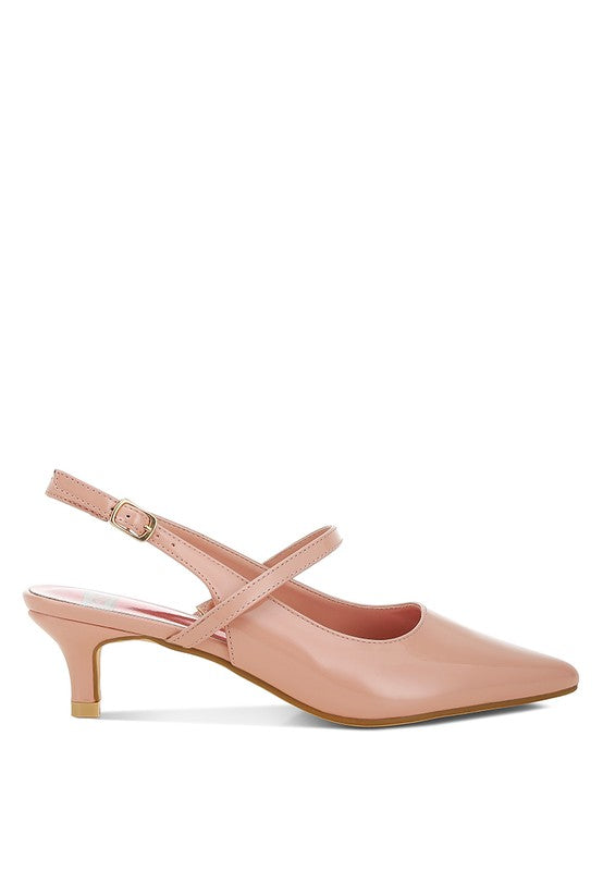 Women's pink kitten heel slingback sandals for stylish casual wear