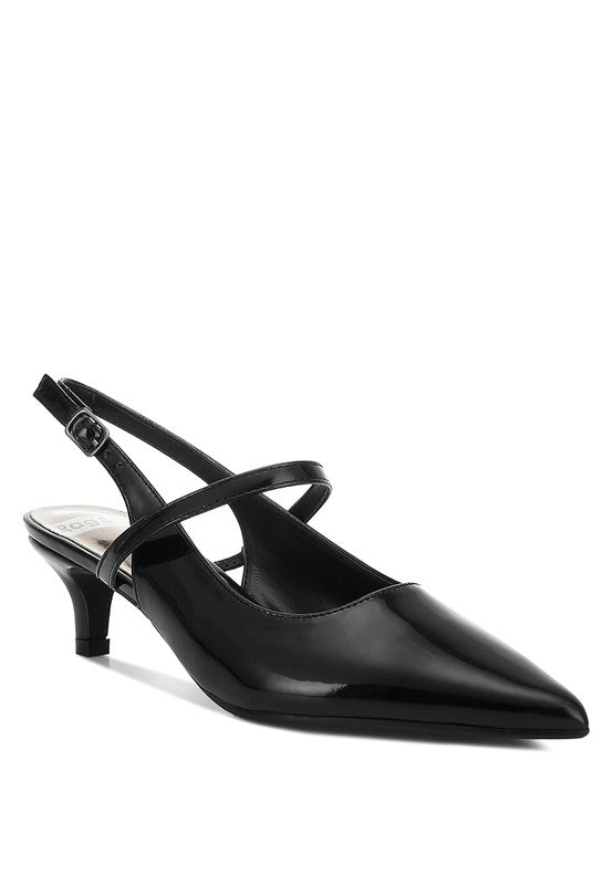 Rag Company black kitten heel slingback sandals for stylish occasions