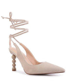 Rag Company Women's Heels in Beige with Unique Heel Design, Perfect for Vacation Style Sandals