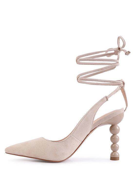 Rag Company Women's Heels with Stylish Ankle Ties, Perfect for Vacation Style Sandals