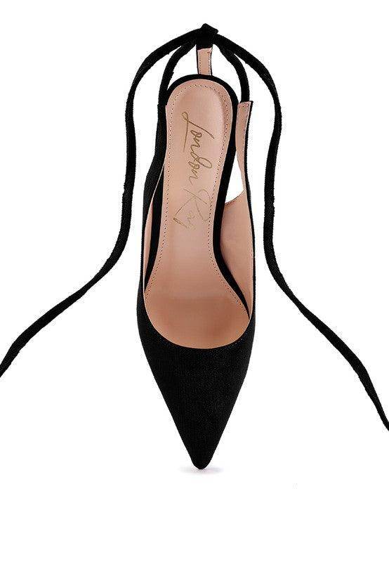 Rag Company Black Heels with Lace-Up Design for Stylish Vacation Style Sandals