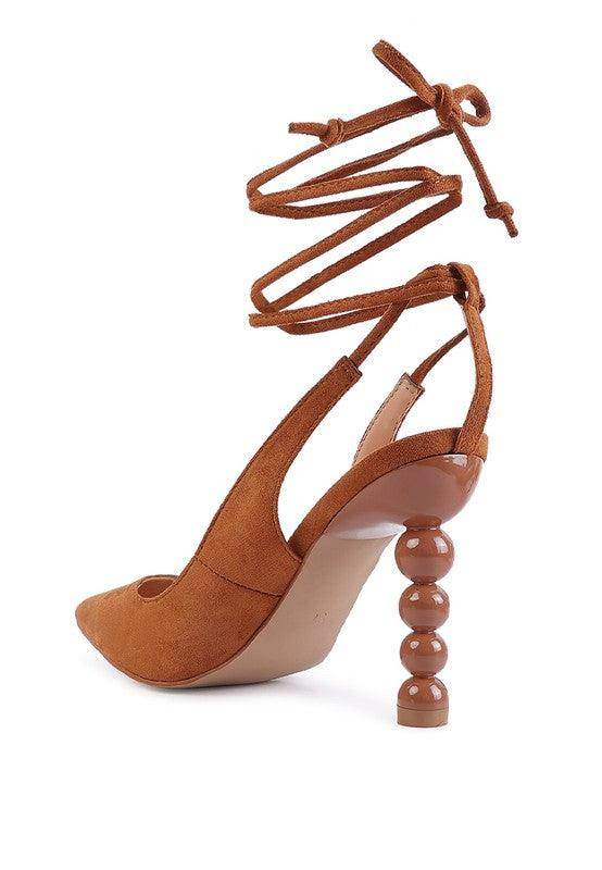 Rag Company Women's Heels with Unique Beaded Heel and Elegant Design for vacation style sandals