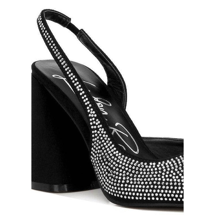 Saranna Rhinestone Embellished Suede Heel Sandals - VacationGrabs