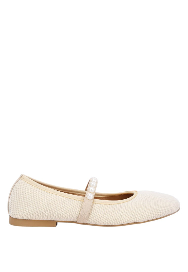 Sassie Pearl Embellished Ballerina Flats