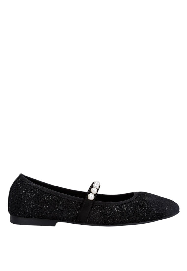 Sassie Pearl Embellished Ballerina Flats