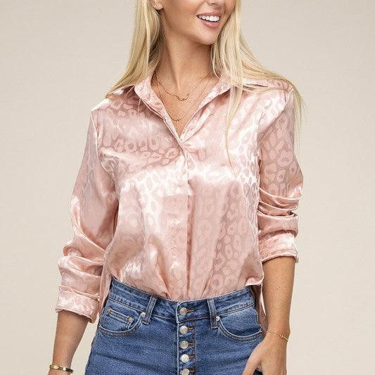 Women's Shirts Satin long sleeve blouse