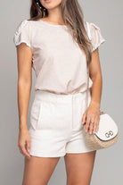 Women's Shirts Satin top with lace trim
