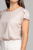 Women's Shirts Satin top with lace trim