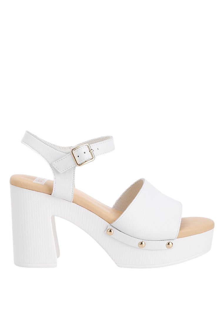 Sawor Recycled Leather High Block Sandals