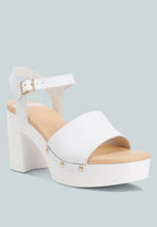 Sawor Recycled Leather High Block Sandals