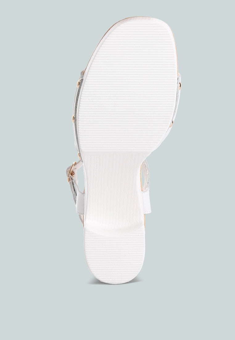 Sawor Recycled Leather High Block Sandals