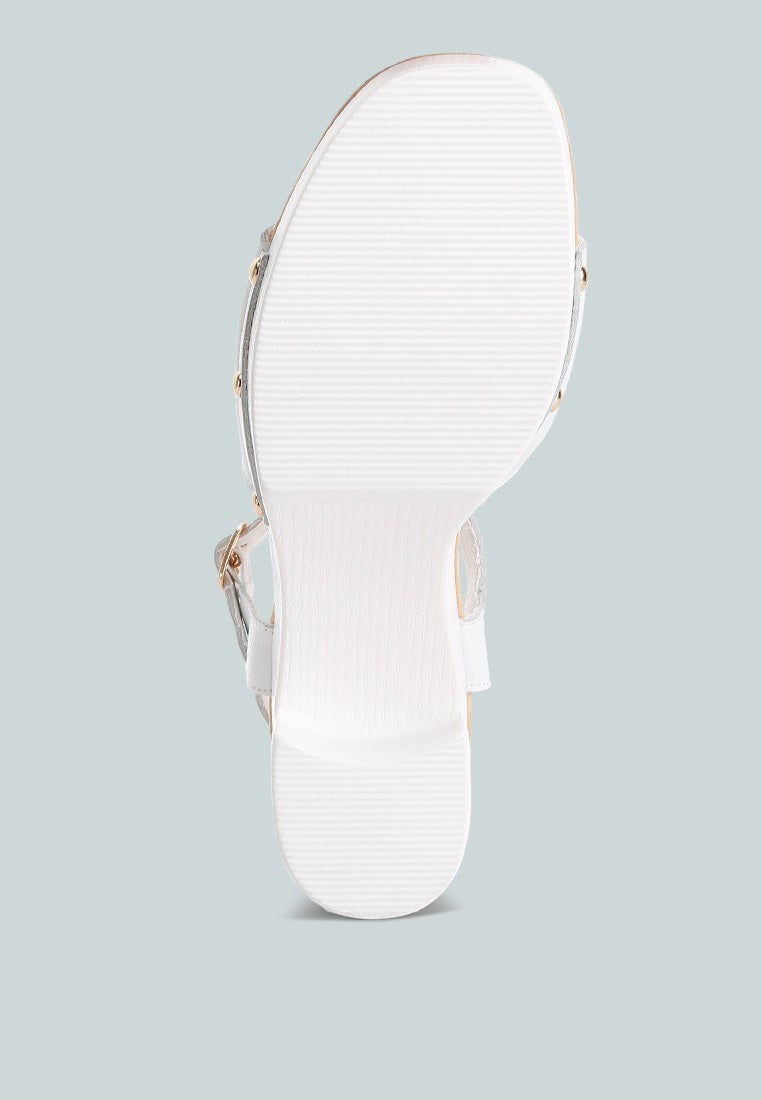 Sawor Recycled Leather High Block Sandals