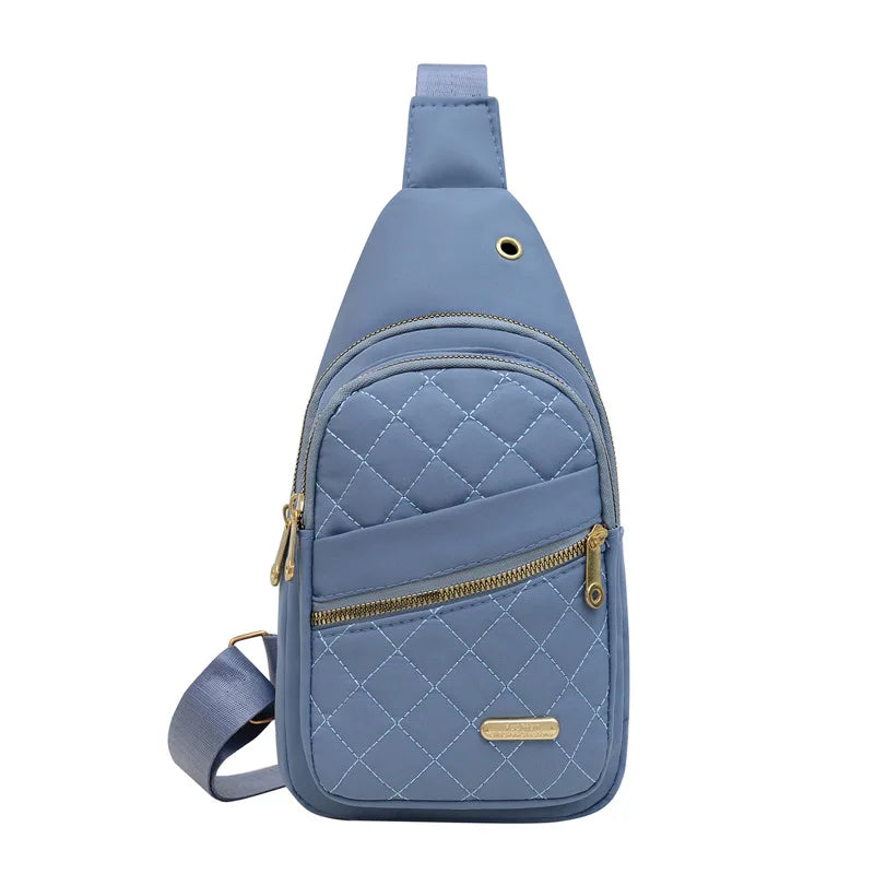 Blue quilted sling bag, ideal quality travel bags for daily use
