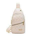 Men's quilted cream shoulder bag for quality travel bags