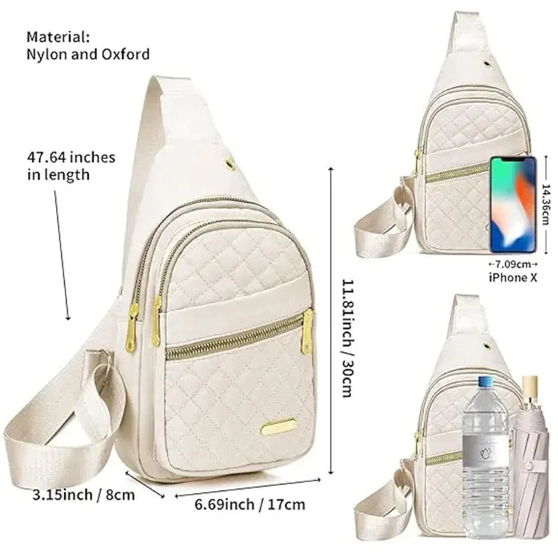 Quality travel bags in cream nylon for daily use and travel