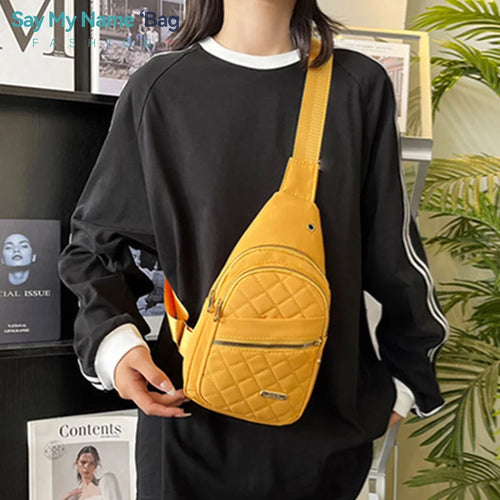 Yellow quilted crossbody bag for stylish travel, quality travel bags