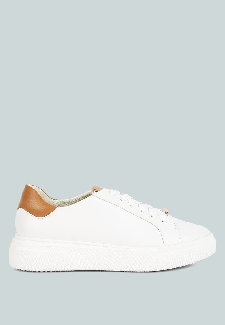 Schick Lace Up Leather Sneakers