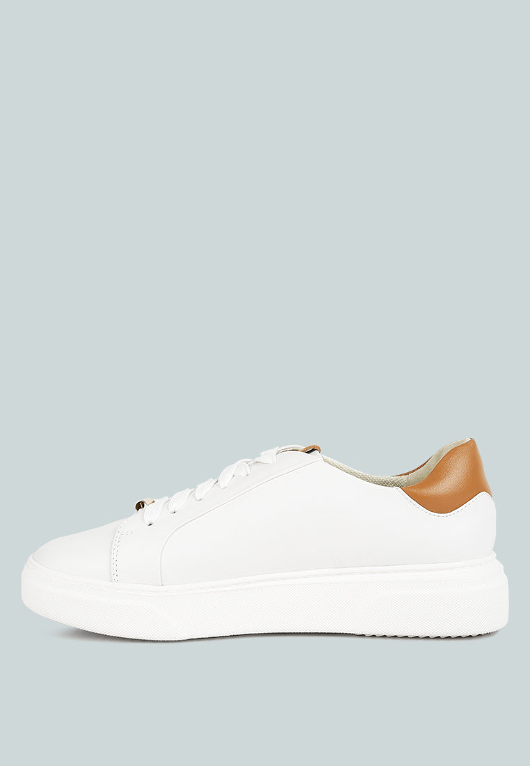 Schick Lace Up Leather Sneakers