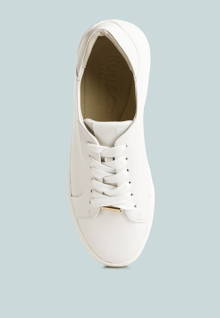 Schick Lace Up Leather Sneakers