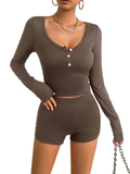 Vacation Outfits for Women - Scoop Neck Long Sleeve Top